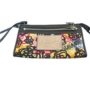 Coach Poppy Floral Graffiti Wristlet - EUC